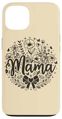 Beige Herz Mama Schleife Minimalistisch Floral Wildflower Mama Hülle für iPhone 13 von Botanical Wildflower Mama Mothers Day Gifts Co.