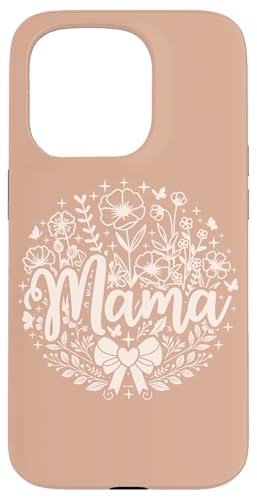 Beige Sand Herz Mama Schleife Minimalistisch Floral Wildflower Mama Hülle für iPhone 15 Pro von Botanical Wildflower Mama Mothers Day Gifts Co.