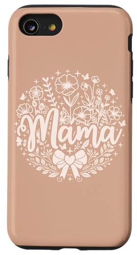 Beige Sand Herz Mama Schleife Minimalistisch Floral Wildflower Mama Hülle für iPhone SE (2020) / 7 / 8 von Botanical Wildflower Mama Mothers Day Gifts Co.