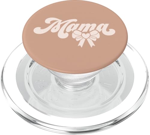 Beige Sand Herz Mama Schleife Minimalistisch Floral Wildflower Mama PopSockets PopGrip für MagSafe von Botanical Wildflower Mama Mothers Day Gifts Co.