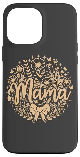 Beige Sand Tan Heart Mama Schleife Minimalistisch Floral Wildflower Hülle für iPhone 13 Pro Max von Botanical Wildflower Mama Mothers Day Gifts Co.