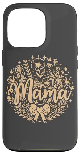 Beige Sand Tan Heart Mama Schleife Minimalistisch Floral Wildflower Hülle für iPhone 13 Pro von Botanical Wildflower Mama Mothers Day Gifts Co.