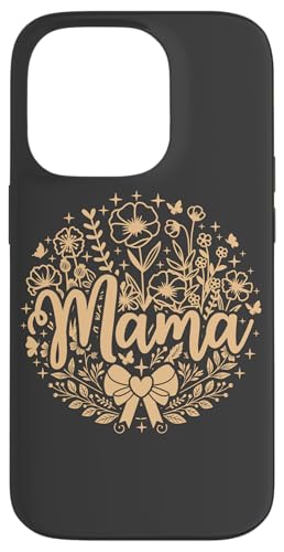 Beige Sand Tan Heart Mama Schleife Minimalistisch Floral Wildflower Hülle für iPhone 14 Pro von Botanical Wildflower Mama Mothers Day Gifts Co.