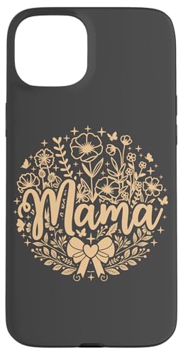 Beige Sand Tan Heart Mama Schleife Minimalistisch Floral Wildflower Hülle für iPhone 15 Plus von Botanical Wildflower Mama Mothers Day Gifts Co.