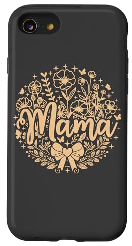 Beige Sand Tan Heart Mama Schleife Minimalistisch Floral Wildflower Hülle für iPhone SE (2020) / 7 / 8 von Botanical Wildflower Mama Mothers Day Gifts Co.