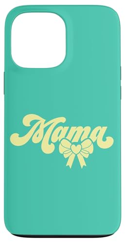 Blaugrün Beige Herz Mama Schleife Minimalistisch Floral Wildflower Mama Hülle für iPhone 13 Pro Max von Botanical Wildflower Mama Mothers Day Gifts Co.