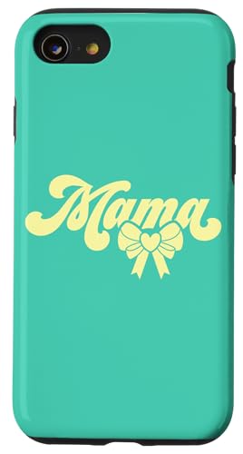 Blaugrün Beige Herz Mama Schleife Minimalistisch Floral Wildflower Mama Hülle für iPhone SE (2020) / 7 / 8 von Botanical Wildflower Mama Mothers Day Gifts Co.