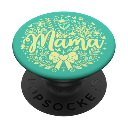Blaugrün Beige Herz Mama Schleife Minimalistisch Floral Wildflower Mama PopSockets Klebender PopGrip Blaugrün Beige Herz Mama Schleife Minimalistisch Floral Wildflower Mama PopSockets Klebender PopGrip von Botanical Wildflower Mama Mothers Day Gifts Co.