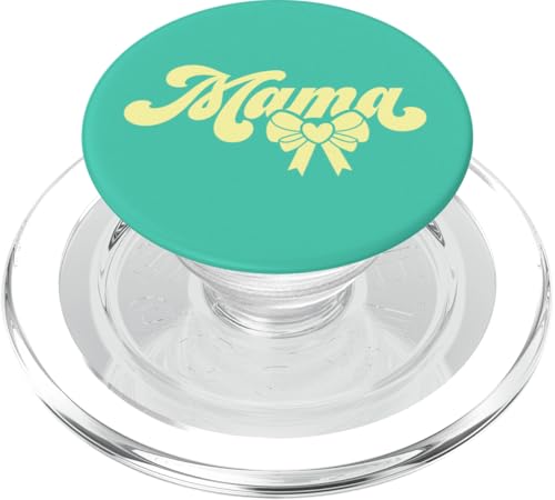 Blaugrün Beige Herz Mama Schleife Minimalistisch Floral Wildflower Mama PopSockets PopGrip für MagSafe Blaugrün Beige Herz Mama Schleife Minimalistisch Floral Wildflower Mama PopSockets PopGrip für MagSafe von Botanical Wildflower Mama Mothers Day Gifts Co.