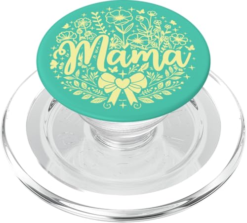 Blaugrün Beige Herz Mama Schleife Minimalistisch Floral Wildflower Mama PopSockets PopGrip für MagSafe Blaugrün Beige Herz Mama Schleife Minimalistisch Floral Wildflower Mama PopSockets PopGrip für MagSafe von Botanical Wildflower Mama Mothers Day Gifts Co.