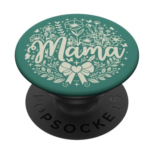 Blaugrün Herz Mama Schleife Minimalistisch Floral Wildflower Teal Mama PopSockets Klebender PopGrip Blaugrün Herz Mama Schleife Minimalistisch Floral Wildflower Teal Mama PopSockets Klebender PopGrip von Botanical Wildflower Mama Mothers Day Gifts Co.