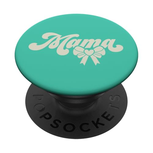 Blaugrün Herz Mama Schleife Minimalistisch Muttertag Blaugrün Beige Mama PopSockets Klebender PopGrip Blaugrün Herz Mama Schleife Minimalistisch Muttertag Blaugrün Beige Mama PopSockets Klebender PopGrip von Botanical Wildflower Mama Mothers Day Gifts Co.