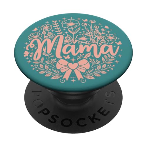 Blaugrün Pfirsich Herz Mama Schleife Minimalistisch Floral Wildflower Mama PopSockets Klebender PopGrip Blaugrün Pfirsich Herz Mama Schleife Minimalistisch Floral Wildflower Mama PopSockets Klebender PopGrip von Botanical Wildflower Mama Mothers Day Gifts Co.