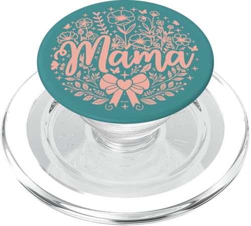 Blaugrün Pfirsich Herz Mama Schleife Minimalistisch Floral Wildflower Mama PopSockets PopGrip für MagSafe Blaugrün Pfirsich Herz Mama Schleife Minimalistisch Floral Wildflower Mama PopSockets PopGrip für MagSafe von Botanical Wildflower Mama Mothers Day Gifts Co.