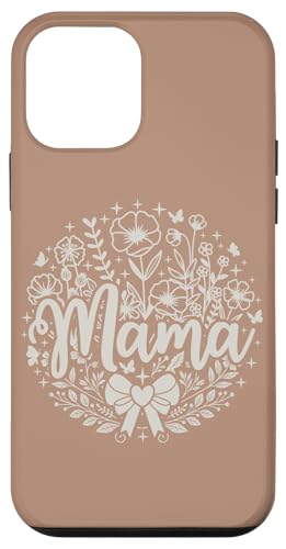 Dunkler Sand Beige Herz Mama Schleife Minimalistisch Floral Wildflower Hülle für iPhone 12 mini von Botanical Wildflower Mama Mothers Day Gifts Co.