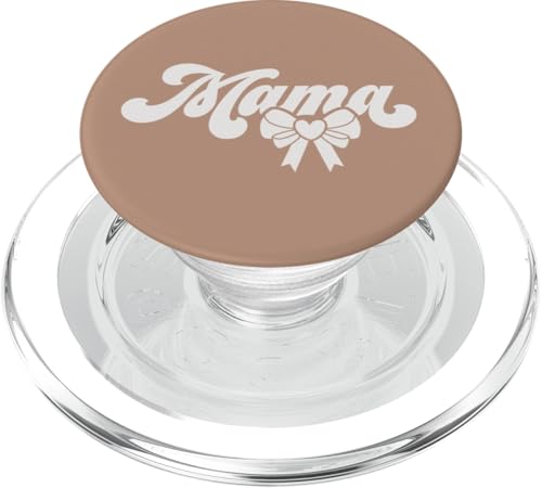 Dunkler Sand Beige Herz Mama Schleife Minimalistisch Floral Wildflower PopSockets PopGrip für MagSafe Dunkler Sand Beige Herz Mama Schleife Minimalistisch Floral Wildflower PopSockets PopGrip für MagSafe von Botanical Wildflower Mama Mothers Day Gifts Co.