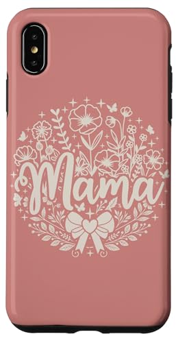 Dusty Rose Herz Mama Schleife Minimalistisch Floral Wildflower Mama Hülle für iPhone XS Max von Botanical Wildflower Mama Mothers Day Gifts Co.