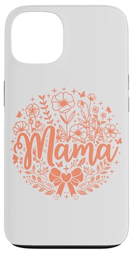 Hellrosa Pfirsichherz Mama Schleife Minimalistisch Floral Wildflower Hülle für iPhone 13 von Botanical Wildflower Mama Mothers Day Gifts Co.