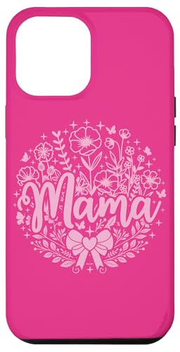 Hot Pink Heart Mama Schleife Minimalistisch Floral Wildflower Mama Hülle für iPhone 12 Pro Max von Botanical Wildflower Mama Mothers Day Gifts Co.