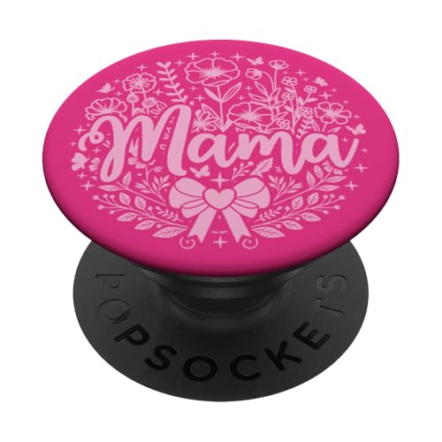 Hot Pink Heart Mama Schleife Minimalistisch Floral Wildflower Mama PopSockets Klebender PopGrip Hot Pink Heart Mama Schleife Minimalistisch Floral Wildflower Mama PopSockets Klebender PopGrip von Botanical Wildflower Mama Mothers Day Gifts Co.