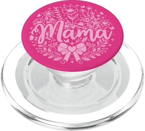 Hot Pink Heart Mama Schleife Minimalistisch Floral Wildflower Mama PopSockets PopGrip für MagSafe Hot Pink Heart Mama Schleife Minimalistisch Floral Wildflower Mama PopSockets PopGrip für MagSafe von Botanical Wildflower Mama Mothers Day Gifts Co.