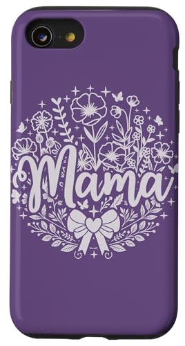 Lila Herz Mama Schleife Minimalistisch Floral Wildflower Mama Hülle für iPhone SE (2020) / 7 / 8 von Botanical Wildflower Mama Mothers Day Gifts Co.