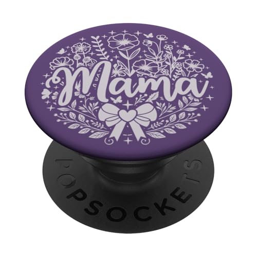 Lila Herz Mama Schleife Minimalistisch Floral Wildflower Mama PopSockets Klebender PopGrip Lila Herz Mama Schleife Minimalistisch Floral Wildflower Mama PopSockets Klebender PopGrip von Botanical Wildflower Mama Mothers Day Gifts Co.