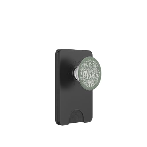 Mama Bow in Dusty Sage Heart mit minimalistischem Blumenmuster, Wildblumenmotiv, Mama PopSockets PopWallet für MagSafe Mama Bow in Dusty Sage Heart mit minimalistischem Blumenmuster, Wildblumenmotiv, Mama PopSockets PopWallet für MagSafe von Botanical Wildflower Mama Mothers Day Gifts Co.