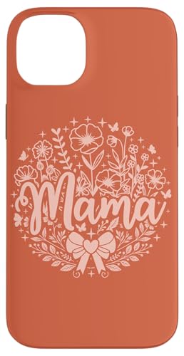 Orange Heart Mama Schleife Minimalistisch Floral Wildflower Mama Hülle für iPhone 14 Plus von Botanical Wildflower Mama Mothers Day Gifts Co.