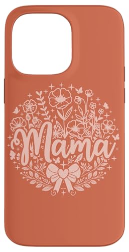 Orange Heart Mama Schleife Minimalistisch Floral Wildflower Mama Hülle für iPhone 14 Pro Max von Botanical Wildflower Mama Mothers Day Gifts Co.