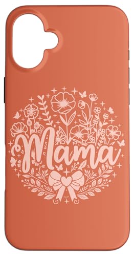 Orange Heart Mama Schleife Minimalistisch Floral Wildflower Mama Hülle für iPhone 16 Plus von Botanical Wildflower Mama Mothers Day Gifts Co.