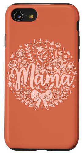 Orange Heart Mama Schleife Minimalistisch Floral Wildflower Mama Hülle für iPhone SE (2020) / 7 / 8 von Botanical Wildflower Mama Mothers Day Gifts Co.