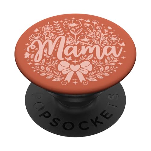 Orange Heart Mama Schleife Minimalistisch Floral Wildflower Mama PopSockets Klebender PopGrip Orange Heart Mama Schleife Minimalistisch Floral Wildflower Mama PopSockets Klebender PopGrip von Botanical Wildflower Mama Mothers Day Gifts Co.