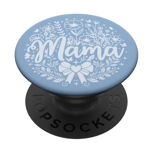 Pastell Baby Blue Heart Mama Bow Minimalist Floral Wildflower PopSockets Klebender PopGrip Pastell Baby Blue Heart Mama Bow Minimalist Floral Wildflower PopSockets Klebender PopGrip von Botanical Wildflower Mama Mothers Day Gifts Co.