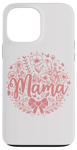 Rose White Heart Mama Schleife Minimalistisch Floral Wildflower Mama Hülle für iPhone 13 Pro Max von Botanical Wildflower Mama Mothers Day Gifts Co.