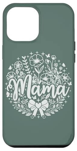 Salbeigrün Herz Mama Schleife Minimalistisch Floral Wildflower Mama Hülle für iPhone 12 Pro Max von Botanical Wildflower Mama Mothers Day Gifts Co.