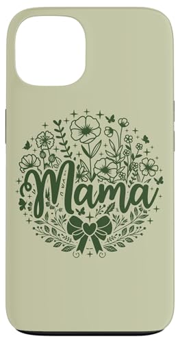Salbeigrün Herz Mama Schleife Minimalistisch Floral Wildflower Mama Hülle für iPhone 13 von Botanical Wildflower Mama Mothers Day Gifts Co.