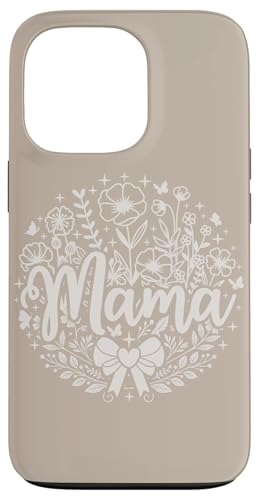 Sandbeige Hellbraun Herz Mama Schleife Minimalistisch Floral Wildflower Hülle für iPhone 13 Pro von Botanical Wildflower Mama Mothers Day Gifts Co.