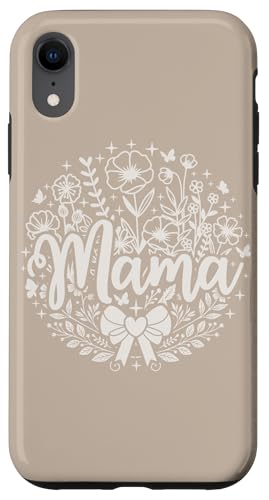 Sandbeige Hellbraun Herz Mama Schleife Minimalistisch Floral Wildflower Hülle für iPhone XR Sandbeige Hellbraun Herz Mama Schleife Minimalistisch Floral Wildflower Hülle für iPhone XR von Botanical Wildflower Mama Mothers Day Gifts Co.