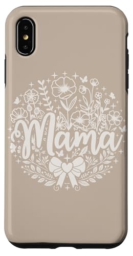 Sandbeige Hellbraun Herz Mama Schleife Minimalistisch Floral Wildflower Hülle für iPhone XS Max von Botanical Wildflower Mama Mothers Day Gifts Co.