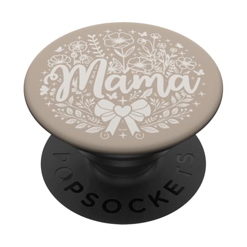 Sandbeige Hellbraun Herz Mama Schleife Minimalistisch Floral Wildflower PopSockets Klebender PopGrip Sandbeige Hellbraun Herz Mama Schleife Minimalistisch Floral Wildflower PopSockets Klebender PopGrip von Botanical Wildflower Mama Mothers Day Gifts Co.