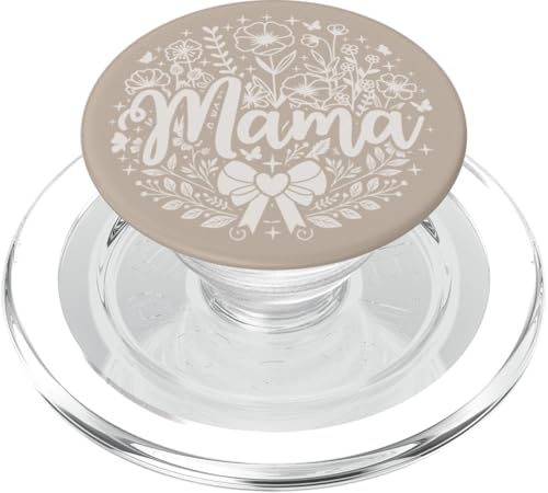 Sandbeige Hellbraun Herz Mama Schleife Minimalistisch Floral Wildflower PopSockets PopGrip für MagSafe Sandbeige Hellbraun Herz Mama Schleife Minimalistisch Floral Wildflower PopSockets PopGrip für MagSafe von Botanical Wildflower Mama Mothers Day Gifts Co.