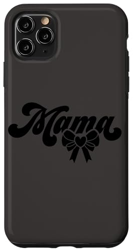 Schwarz Grau Herz Mama Schleife Minimalistisch Floral Wildflower Mama Hülle für iPhone 11 Pro Max von Botanical Wildflower Mama Mothers Day Gifts Co.