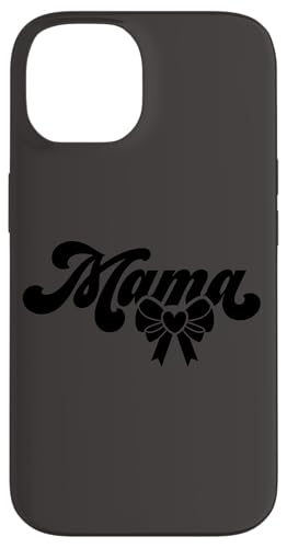 Schwarz Grau Herz Mama Schleife Minimalistisch Floral Wildflower Mama Hülle für iPhone 14 von Botanical Wildflower Mama Mothers Day Gifts Co.