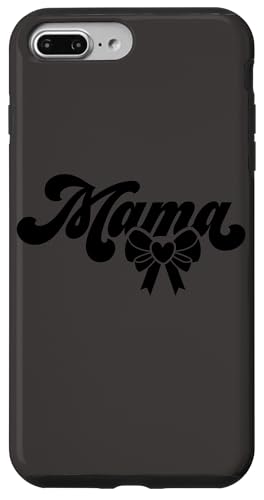 Schwarz Grau Herz Mama Schleife Minimalistisch Floral Wildflower Mama Hülle für iPhone 7 Plus/8 Plus von Botanical Wildflower Mama Mothers Day Gifts Co.