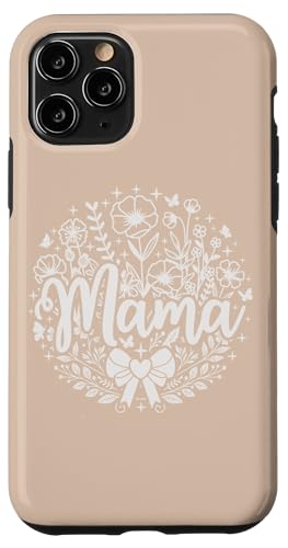 Vanille Creme Herz Mama Schleife Minimalistisch Floral Wildflower Hülle für iPhone 11 Pro von Botanical Wildflower Mama Mothers Day Gifts Co.