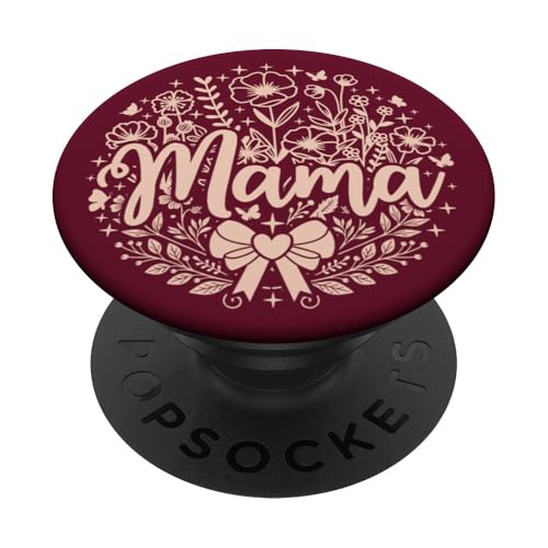 Weinrotes Herz Mama Schleife Minimalistisch Floral Wildflower Mama PopSockets Klebender PopGrip Weinrotes Herz Mama Schleife Minimalistisch Floral Wildflower Mama PopSockets Klebender PopGrip von Botanical Wildflower Mama Mothers Day Gifts Co.