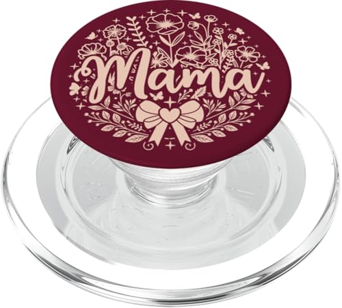 Weinrotes Herz Mama Schleife Minimalistisch Floral Wildflower Mama PopSockets PopGrip für MagSafe Weinrotes Herz Mama Schleife Minimalistisch Floral Wildflower Mama PopSockets PopGrip für MagSafe von Botanical Wildflower Mama Mothers Day Gifts Co.