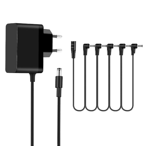 Bouge 9V Netzteil Kompatibel mit Boss Gitarreneffektpedalen Casio Keyboard Danelectro E-Gitarren-Mini-Verstärker, DC Netzteil für Behringer DigiTech Netzadapter mit 5-Wege Daisy Chain Kabel Bouge 9V Netzteil Kompatibel mit Boss Gitarreneffektpedalen Casio Keyboard Danelectro E-Gitarren-Mini-Verstärker, DC Netzteil für Behringer DigiTech Netzadapter mit 5-Wege Daisy Chain Kabel von Bouge