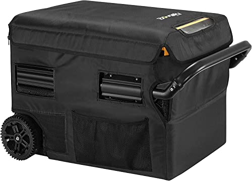 BougeRV 35L 600D isolierte Schutzhülle, Tragbare Schutzhülle für CR35 12V Kompressor-Kühlbox, wasserdichte & Kratzfeste Schutzabdeckung für Dual-Zone-Kühlschrank (Kühlbox nicht enthalten) von BougeRV